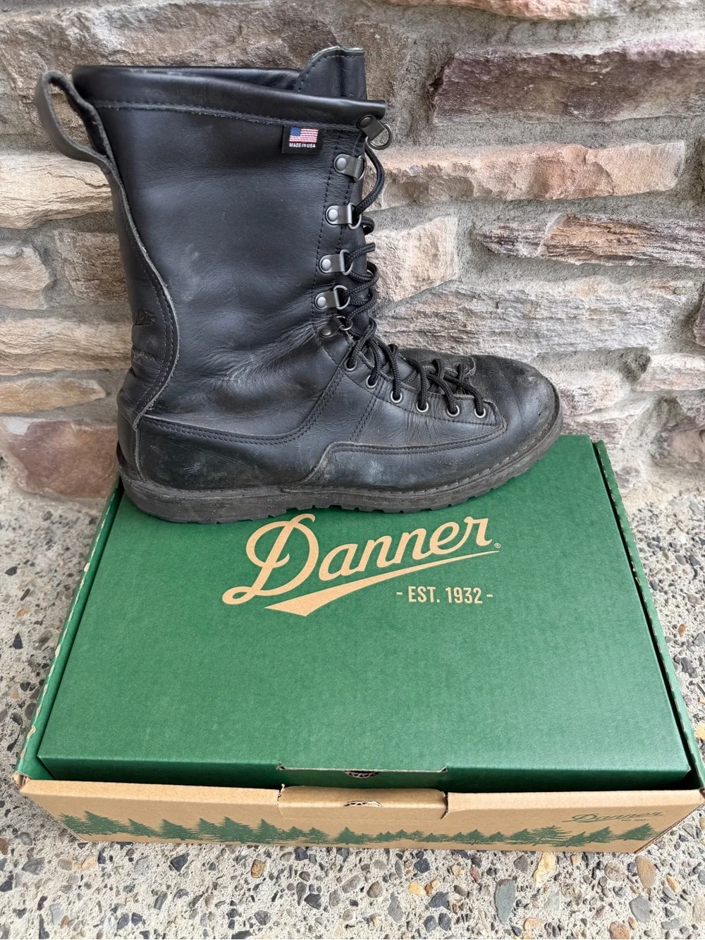 Danner Black Made in USA Leather Combat Boots 11 1/2